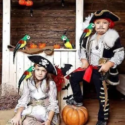 4 stk. Pirat Papegøje Rekvisit på Skulder Pirat Kostume Tilbehør Fest Falsk Pirat Papegøje Skulder Rekvisit til Børn Voksen