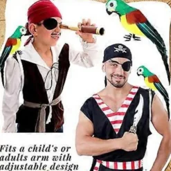 4 stk. Pirat Papegøje Rekvisit på Skulder Pirat Kostume Tilbehør Fest Falsk Pirat Papegøje Skulder Rekvisit til Børn Voksen