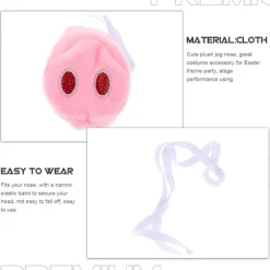 3 stk. Plys Grisenæse Kostume Tilbehør Dyretema Fest Cosplay Grisenæse Bedårende Dyrenæse Rekvisit Pink 6.50X4.50X3.50CM