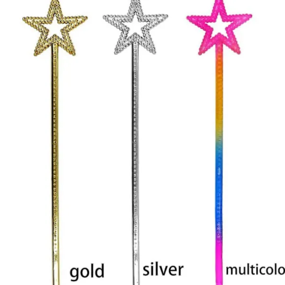 2 stk. prinsesse-fe-tryllestave, glitrende engle-tryllestave til piger og voksne, cosplay-tøjtilbehør til pigekostume, fødselsdagsfest, bryllup, halloween color | Fyndiq