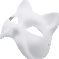 20 stk. Rævemasker Therianmasker lavet af hvidt papir til DIY-maling fox mask