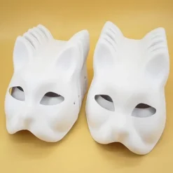 20 stk. Rævemasker Therianmasker lavet af hvidt papir til DIY-maling fox mask