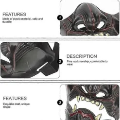 1 stk. Samurai Maske Ghost of Tsushima Maske Ond Dæmon Kabuki Samurai Oni Maske til Halloween Festrekvisitter