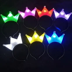 10 stk. Selvlysende Hårbøjle LED Krone Tiara Hårbånd Lys Hårbånd Festgave Cosplay Fødselsdag Bryllup Kostume Halloween Julepynt H