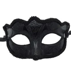 1 stk. Sex Ladies Masquerade Ball Maske Venetiansk Fest Øjenmaske Karneval Fest Dekoration Sort,Halloween, Kostumefester