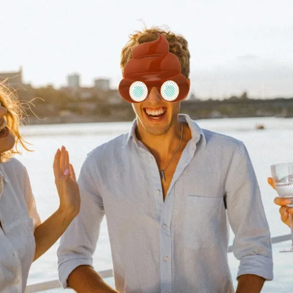 5 stk. sjove briller Nyhed Briller Poop Form Sjove Briller Strandfest Briller Nye
