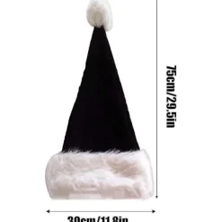 2 stk Sorte Julemandshuer - Deluxe Sort og Hvid Julehatpakke til Voksne -xx