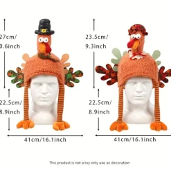 1 stk./2 stk. Thanksgiving 3D kalkunhat dekoration, egnet til mænd og kvinder, plys hat dekoration, egnet til Thanksgiving fester, Thanksg (LGL) 1pc male | Fyndiq