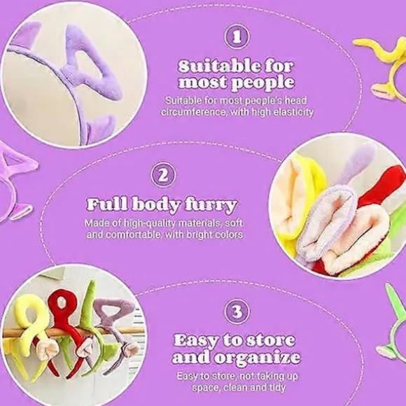 4 stk. Tegneseriefigurer Pandebånd Tinky Winky, Po, Laa-Laa, Dipsy Udklædningskostume Hårbånd Fødselsdagstilbehør