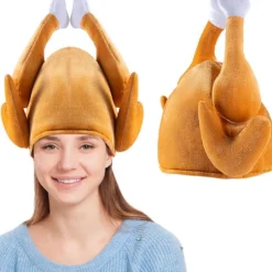 2 stk. Thanksgiving Stegte Tyrkehuer, Halloween Nyhedshuer til Børn Kvinder & Mænd, Thanksgiving Party Favor Forbrugsvarer, Thanksgiving Kostume