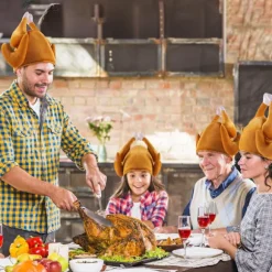 2 stk. Thanksgiving Stegte Tyrkehuer, Halloween Nyhedshuer til Børn Kvinder & Mænd, Thanksgiving Party Favor Forbrugsvarer, Thanksgiving Kostume