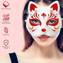 10 stk. Therian Maske Kat Ræv Maske Therian Halloween Maske Therian kostume til børn Voksne Tom maske til julefest & Therian
