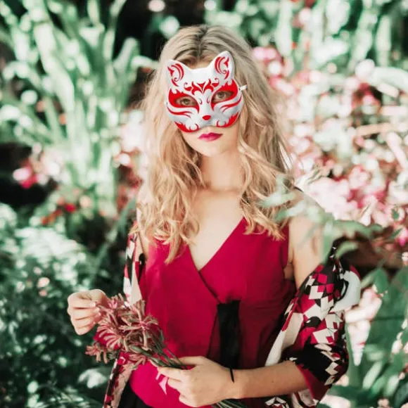 10 stk. Therian Maske Kat Ræv Maske Therian Halloween Maske Therian Kostume til Børn Voksne Blank Maske til Feriefest & Therian