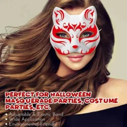 3 stk Therian Masker Hvide Kattemasker Blank DIY Maske Dyr, Kattemaske