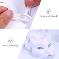 3 stk. Therian masker Hvide kattemasker Blanke DIY Halloween maske Dyr, Kattemaske