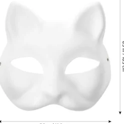 10 stk. Therian Masker Kat Rævemaske Therian Halloween Maske Therian Kostume til Børn Voksne Tom Maske til Julefest &