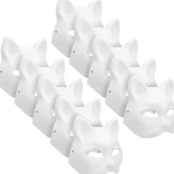 10 stk. Therian-maske Kat Ræv Maske Therian Halloween Maske Therian Kostume til børn Voksne Tom Maske til julefest & Therian WELLNGS