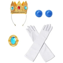 6 stk. til pigefest børne krone prinsesse peach mode handsker udklædning dekoration, cosplay festdekorationer