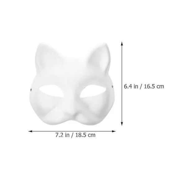5 stk. tomme kattemasker Børnehave Kostume Cosplay Maske Umalet Kattemasker