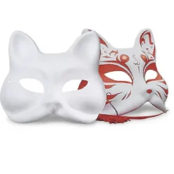 6 stk. Ufærdige Kat Cosplay Masker Tegneserie Papirmaske Voksen Maskerade Festartikler