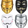 4 stk. V for Vendetta Guy Maske, Halloween Kostume Cosplay Festmaske, Anonym Maske, Karnevals masker Unisex Børn Voksne-4 Farve