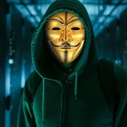 4 stk. V for Vendetta Guy Maske, Halloween Kostume Cosplay Festmaske, Anonym Maske, Karnevals masker Unisex Børn Voksne-4 Farve