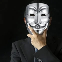 4 stk. V for Vendetta Guy Maske, Halloween Kostume Cosplay Festmaske, Anonym Maske, Karnevals masker Unisex Børn Voksne-4 Farve
