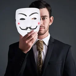 4 stk. V for Vendetta Guy Maske, Halloween Kostume Cosplay Festmaske, Anonym Maske, Karnevals masker Unisex Børn Voksne-4 Farve