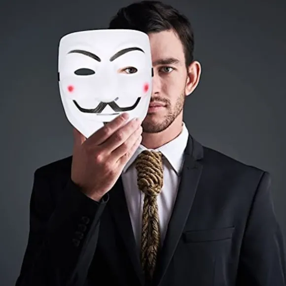 4 stk. V for Vendetta Guy Maske, Halloween Kostume Cosplay Festmaske, Anonym Maske, Karnevals masker Unisex Børn Voksne-4 Farve