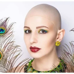 4 stk. voksne teenagere makeup skaldede hætter (2 hætter + 2 hårnet)