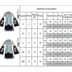 6 stk./sæt Hatsune Miku Cosplay Kostume Kvinder Performance Show Fancy Dress Comic Suits Uniform Halloween Fest (FMY) 2XL