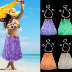 5 stk/sæt Hawaii Fancy Dress Græsnederdel BLÅ blue