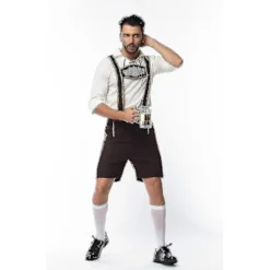 3 stk./sæt Voksen Mands Oktoberfest Kostume Tysk Bayerisk Oktoberfest Festival Øl Lederhosen Tøj XXL