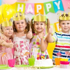 36 Stykker Gyldne Kongekroner Guldfolie Papir Festkrone Hat Hætte til Fødselsdagsfest Baby Shower Fotorekvisitter (Guld)