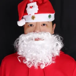 2 stykker juleskæg Falske hvide skæg Julemandsskæg Julefesttilbehør Skægtilbehør