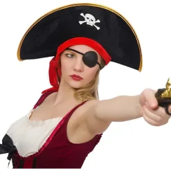 4 stykker pirathat Klassisk tryk Piratkaptajnkasket til Halloween Masquerade Party Cosplay Hat Rekvisitter