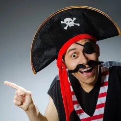 4 stykker pirathat Klassisk tryk Piratkaptajnkasket til Halloween Masquerade Party Cosplay Hat Rekvisitter
