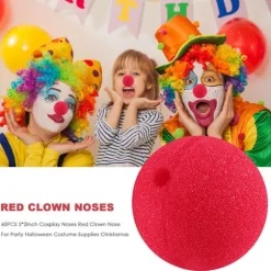 60 stykker røde klovnenæser Cosplay Næser Skumnæser til jul Karneval Kostumefest Udklædning