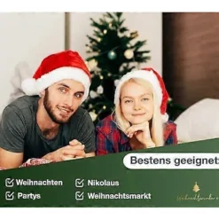 2024 TK Group Timo Klingler Juleeventyr Fløjl Julehat Julemandshat Julemand Rød til Voksne & Børn - Julefrokost Jul