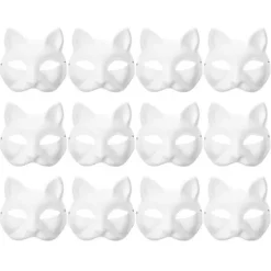 12 tomme kattemasker til kostume cosplay maske børnehave Lav din egen umalede kattemaske