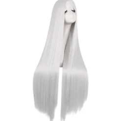 40 tommer/100 cm Moderigtig Lige Naturlig Lang Anime Kostume Paryk (White)