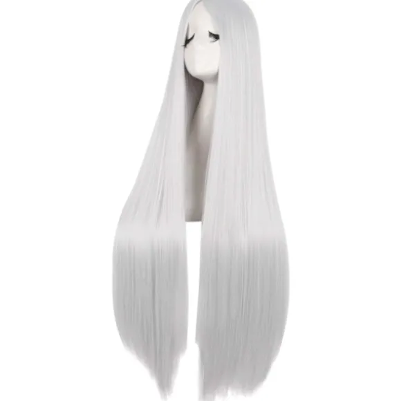40 tommer/100 cm Moderigtig Lige Naturlig Lang Anime Kostume Paryk (White)