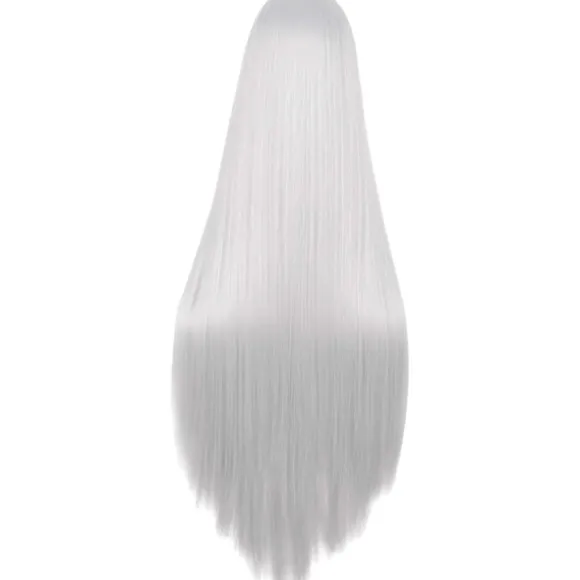 40 tommer/100 cm Moderigtig Lige Naturlig Lang Anime Kostume Paryk (White)