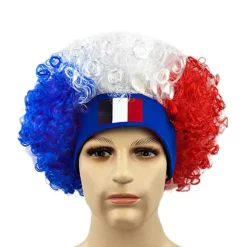 2026 VM Fan Paryk, Nationalholdsflag Klovneparyk, Fodboldfest Paryk til Fans Sportsmatch Festival Kostume Rekvisitter France