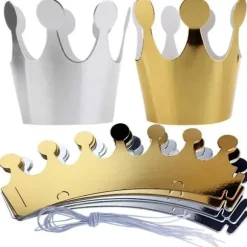 10 X Papir Krone Papir Knap Forår Prinsesse Prins Krone Festartikler