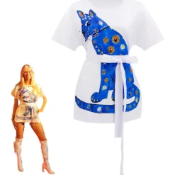 ABBA Retro Agnetha Fältskog Cosplay-kostume - Blå festkostume, Halloween-kostume til kvinder, størrelse L Blå Agnetha Blue Agnetha L
