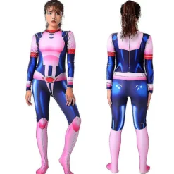 Academia Uraraka Ochako Bodysuit Kvinder Anime Roleplay Dragt Fancy Up Jumpsuit Kostume L