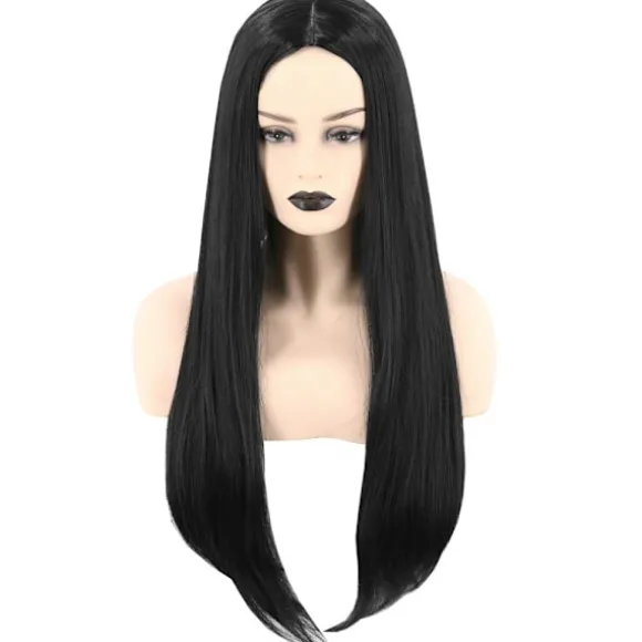 Adams Mamma Cosplay Paryk Dame Lang Sort Lige Paryk Halloween