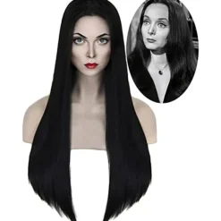 Adams' Mom Cosplay Paryk Dame Lang Sort Glat Paryk Halloween, CJY