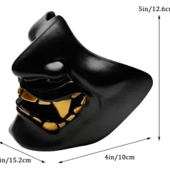 Airsoft Halvmaske, Ond Djævel Monster Kabuki Samurai Hannya